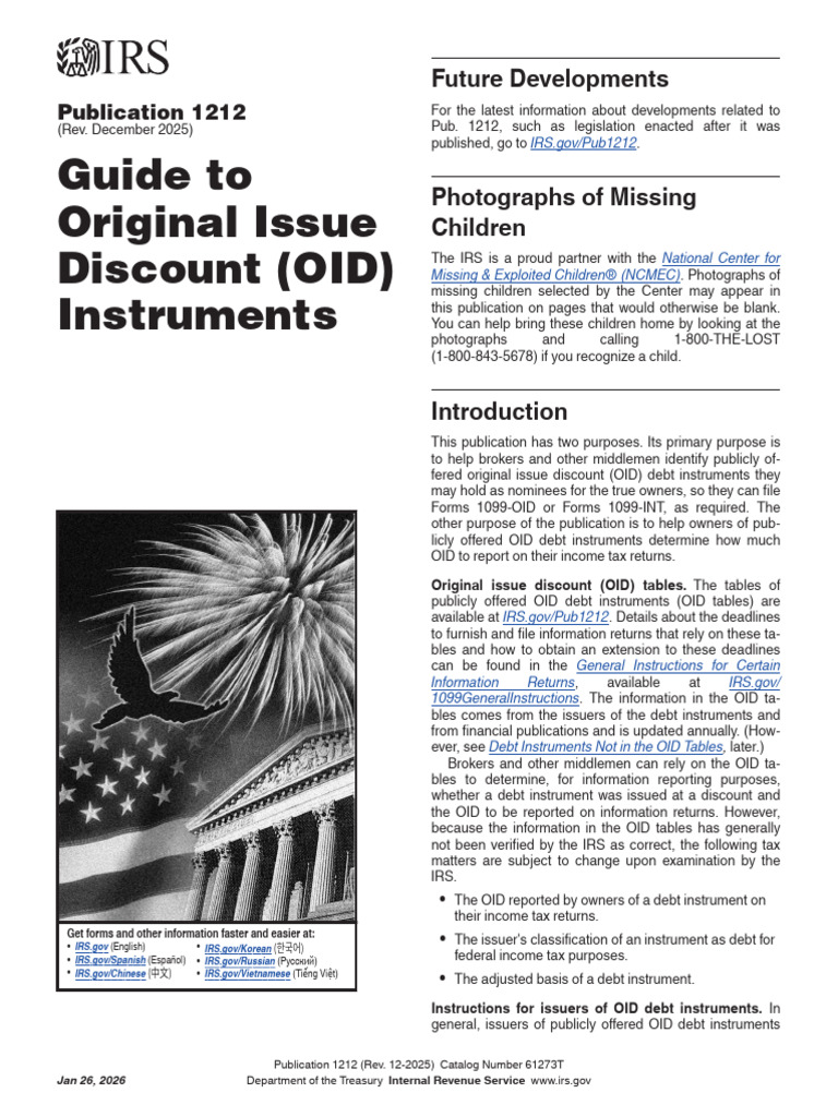 Guide To Original Issue Discount (OID) Instruments: Future Developments ...