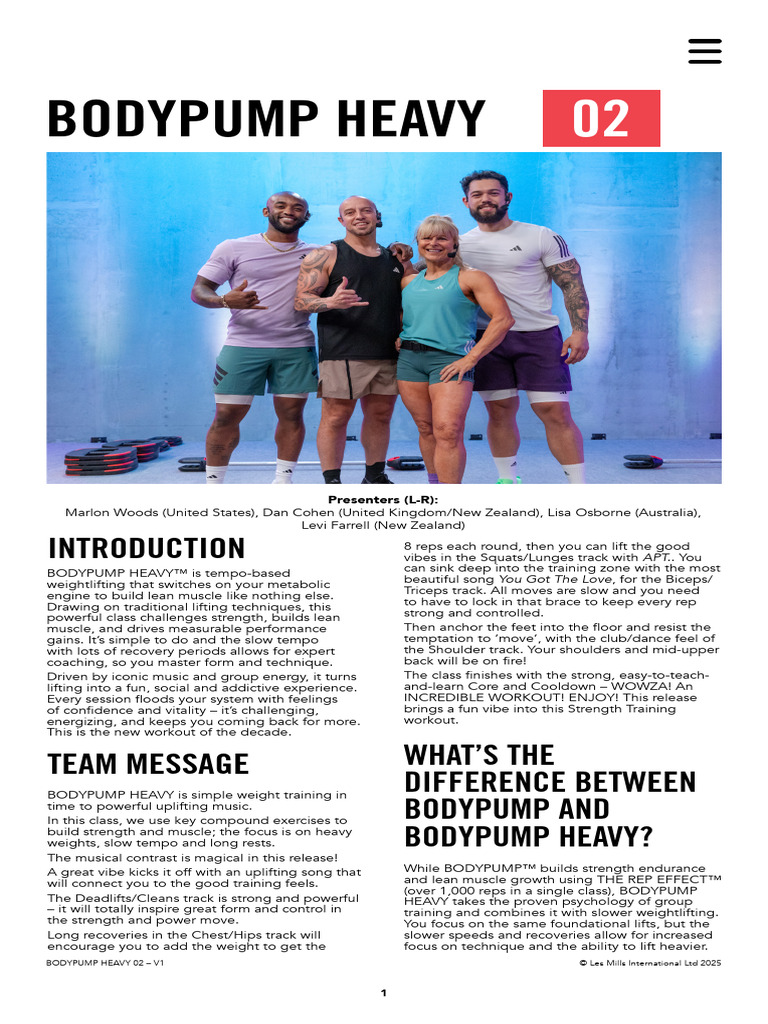 Bodypump Heavy 02 (Bodypumpheavy02choreographynotes | PDF | Strength ...