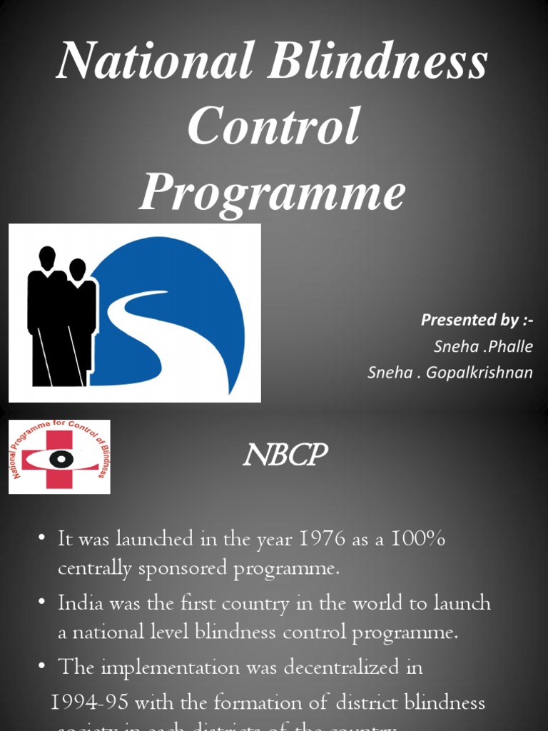 National Blindness Control Programme PDF Ophthalmology Visual