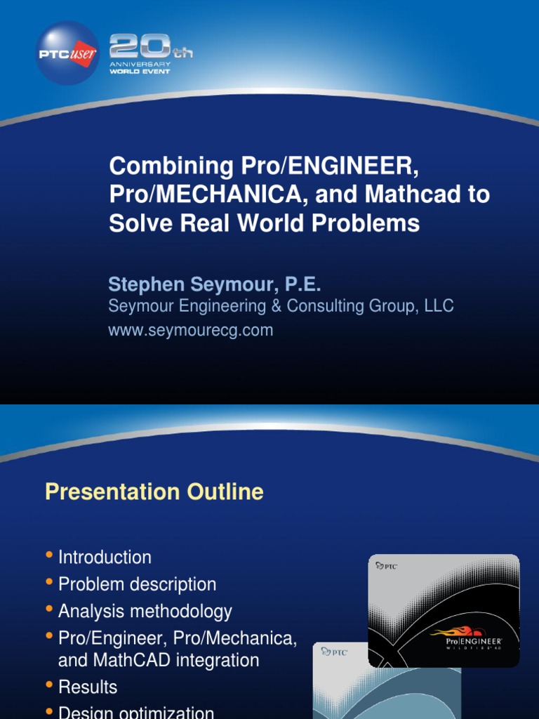 Presentation-CombiningProENGINEER ProMECHANICA and Mathcad-Final | PDF ...