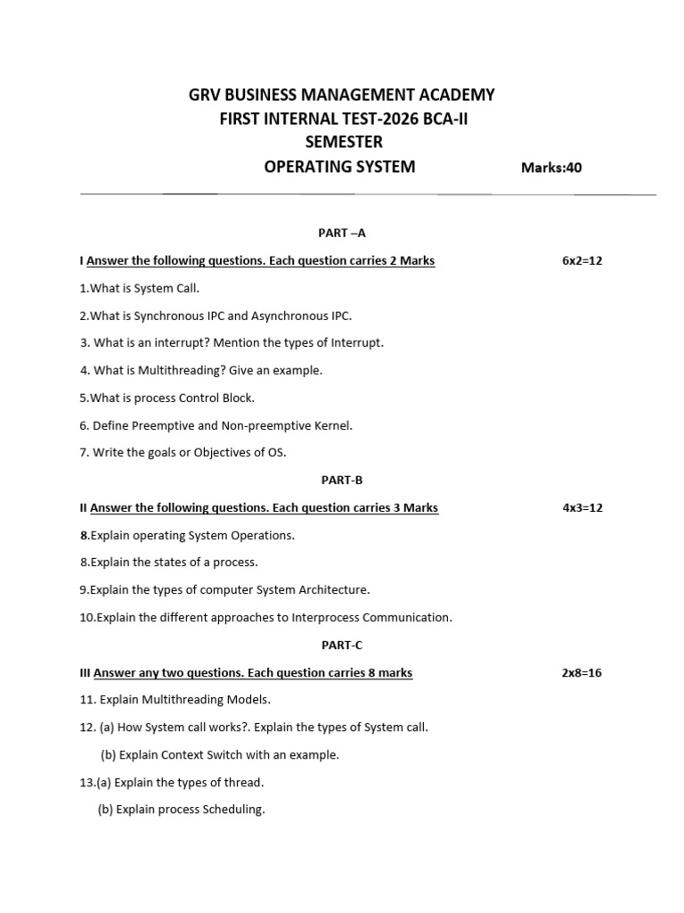 OS II sem | PDF