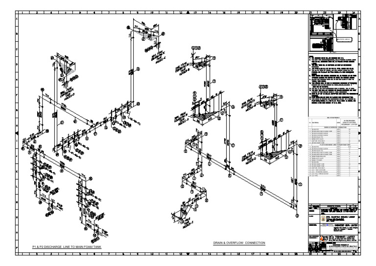 P1 & P2 Discharge Line To Main Foam Tank: Drain & Overflow Connection | PDF