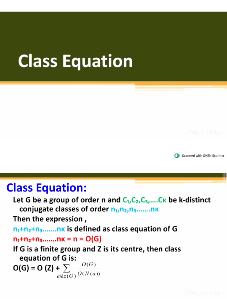 Class Equation | PDF