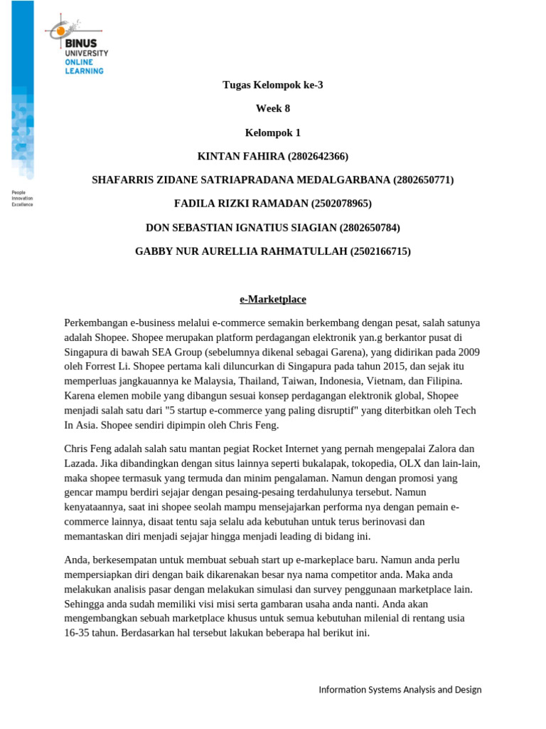 Team Assignment 3 Group 1 | PDF