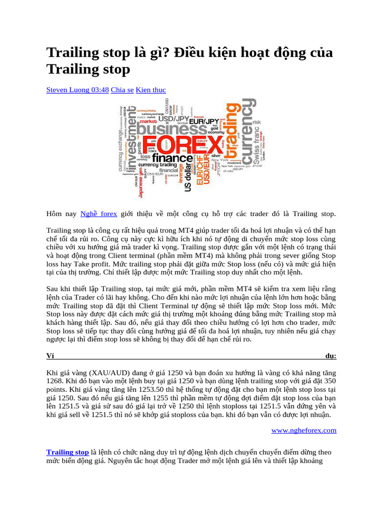 Trailing Stop Break Even | PDF