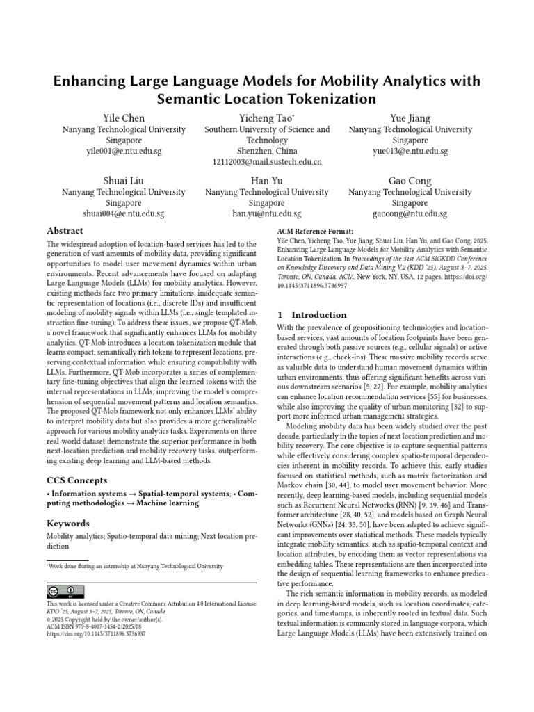Enhancing Large Language Models For Mobility Analytics | PDF | Deep ...