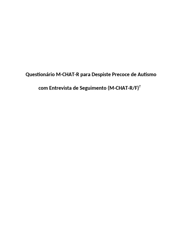 M Chat | PDF | Brinquedos