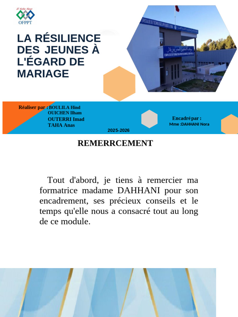 L'Égard de Jeunes À DES La Résilience:: Par Encadré TAHA Anas Outerri ...