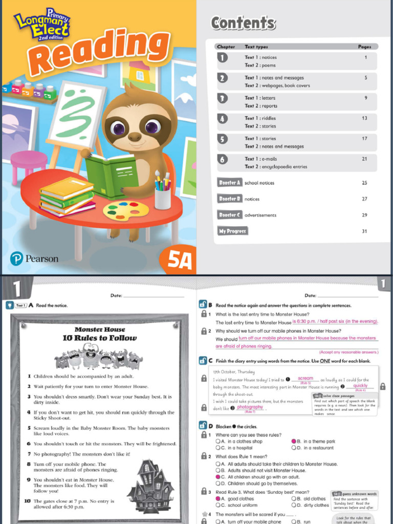 Longman 2nd 5A Reading Ans | PDF