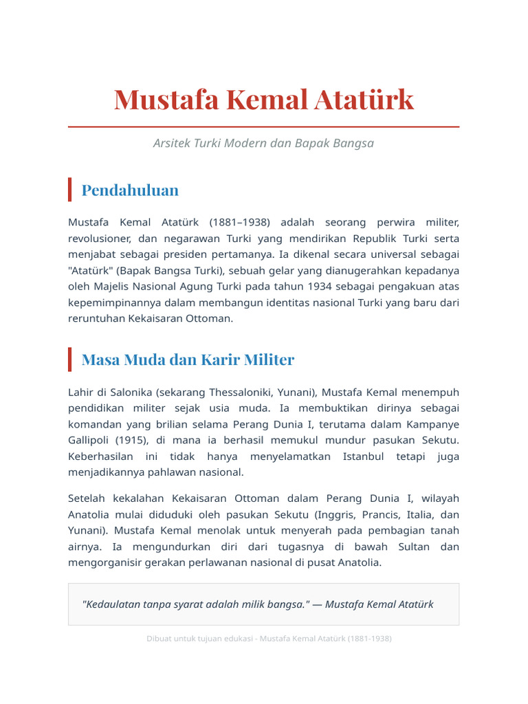 Mustafa Kemal Ataturk | PDF