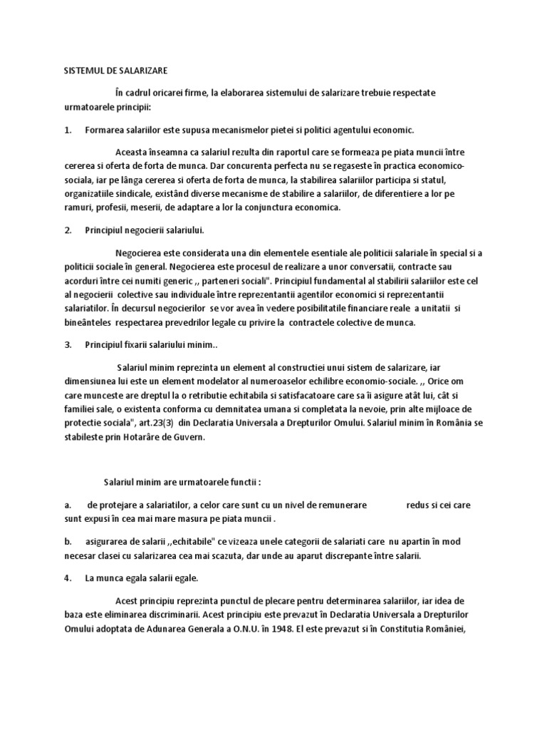 Sistemul De Salarizare