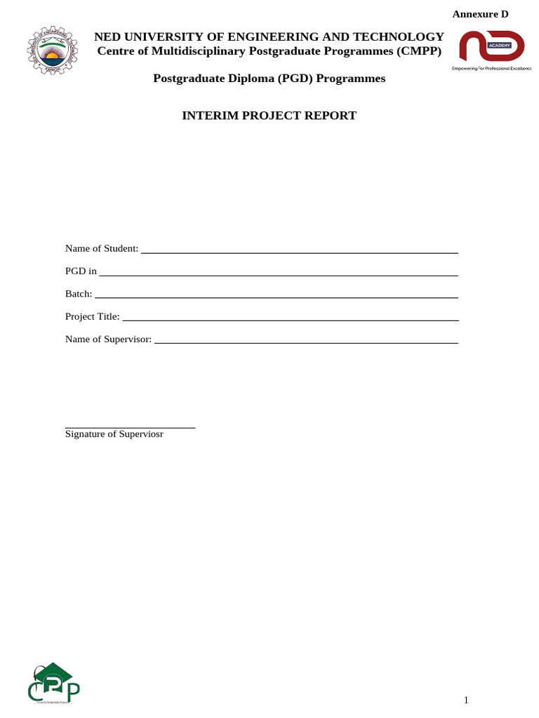 Interim Project-Report (Sample Report For Guidance) | PDF