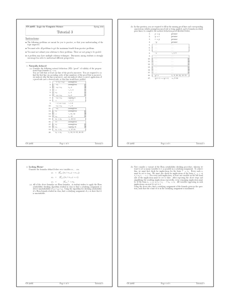Tutorial3 (8 Files Merged) | PDF | First Order Logic | Mathematical Logic