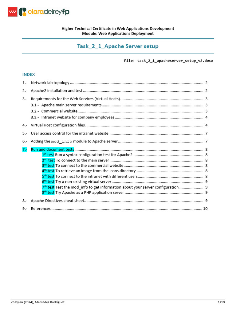 Task 2 1 ApacheServer Setup v2-4 | PDF | World Wide Web | Internet & Web