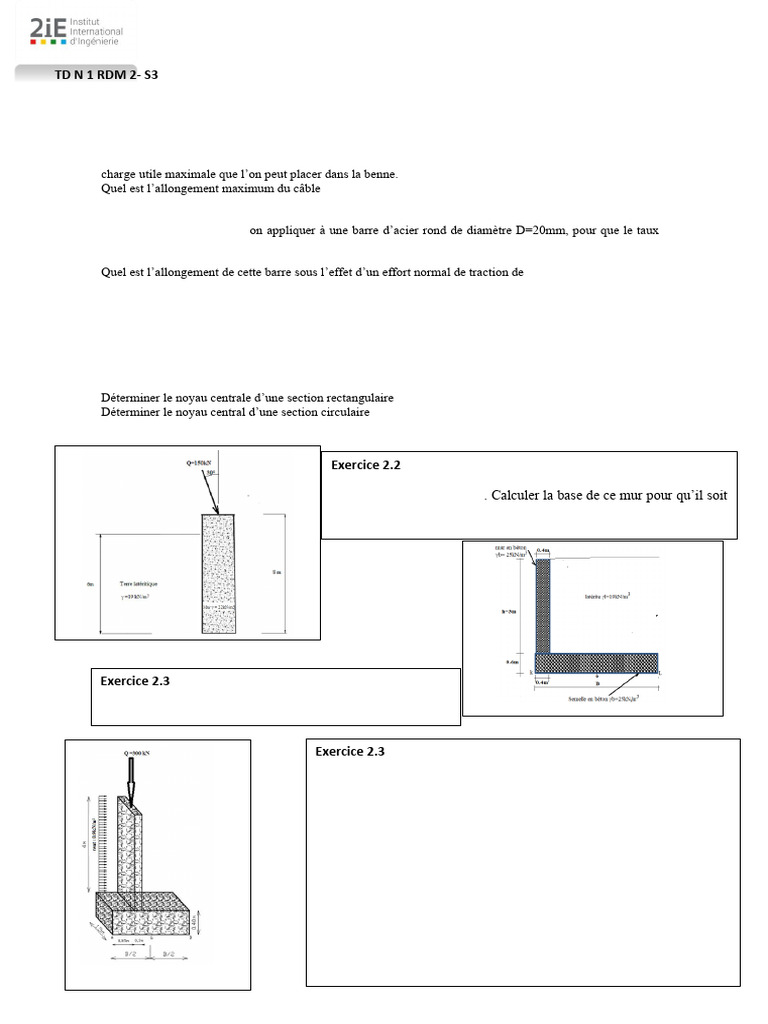 TD N°1 RDM 2 | PDF | Flexion (matériau) | Résistance des matériaux