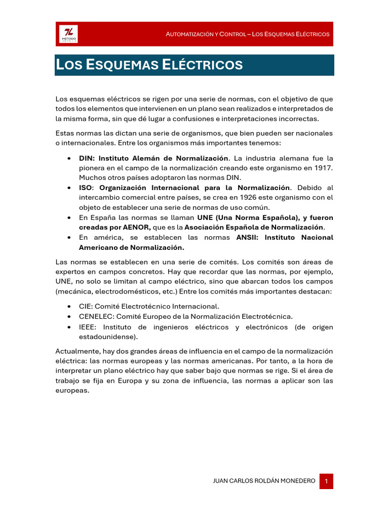 15 Automatización y Control - Los Esquemas Eléctricos | PDF | Relé ...