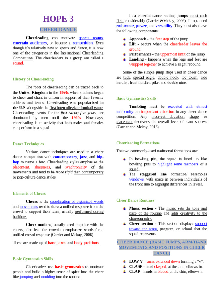 Hope 4 | PDF | Cheerleading | Gymnastics