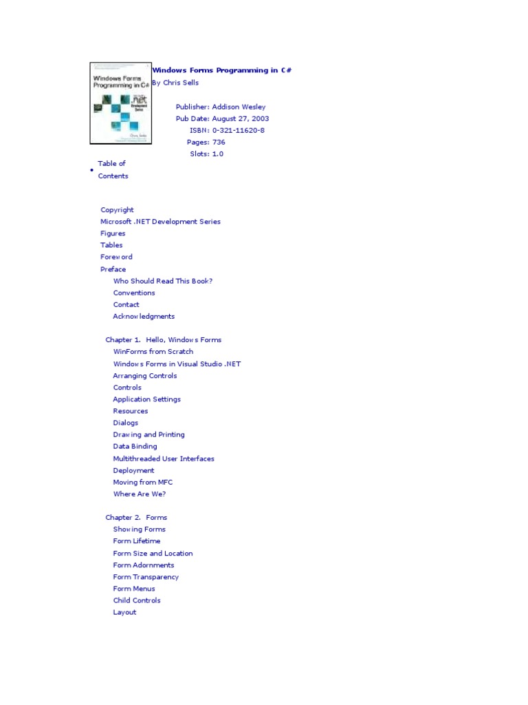 Windows Forms Programming In C Web Application Microsoft Visual Studio
