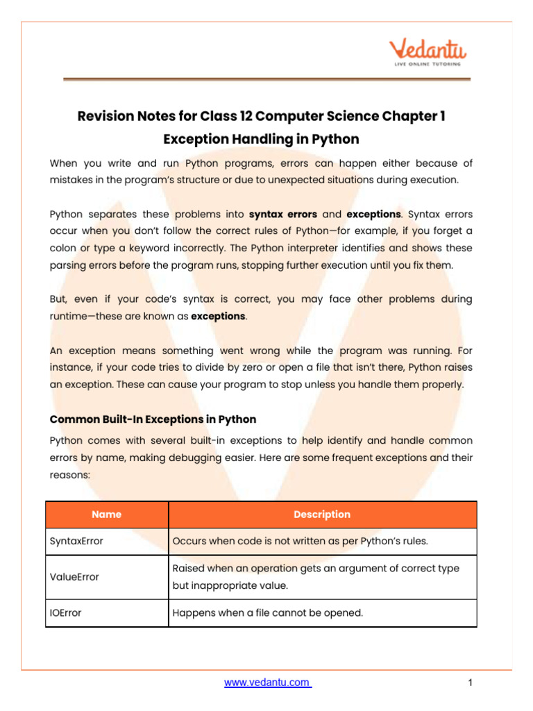 CBSE Notes Class 12 Computer Science Chapter 1 - Free PDF | PDF ...