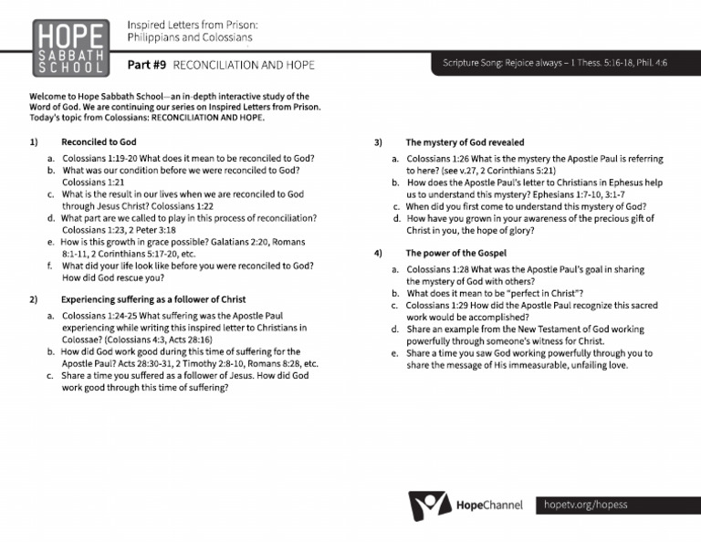 Hope Sabbath School Lessons (Q6)-2_Part9 | PDF