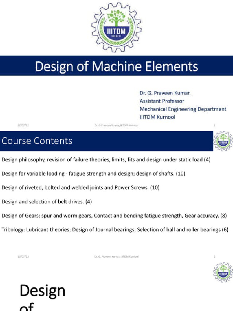 Design of Machine Elements - Belt Drives | PDF