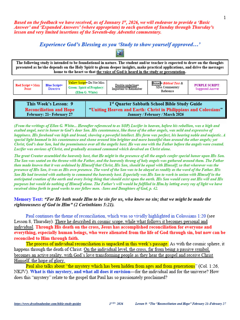 Lesson 9 Reconciliation and Hope | PDF | Paul The Apostle | Jesus