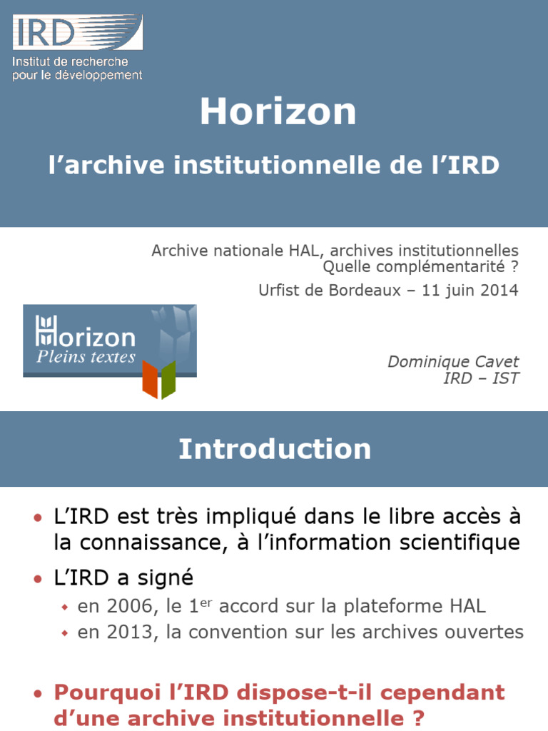2014 Urfist-Cavet Ird | PDF | Libre accès | Métadonnées