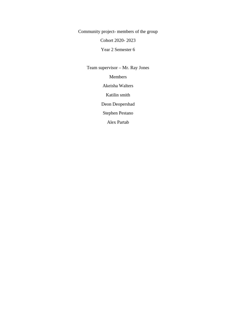 Community Project (1) | PDF