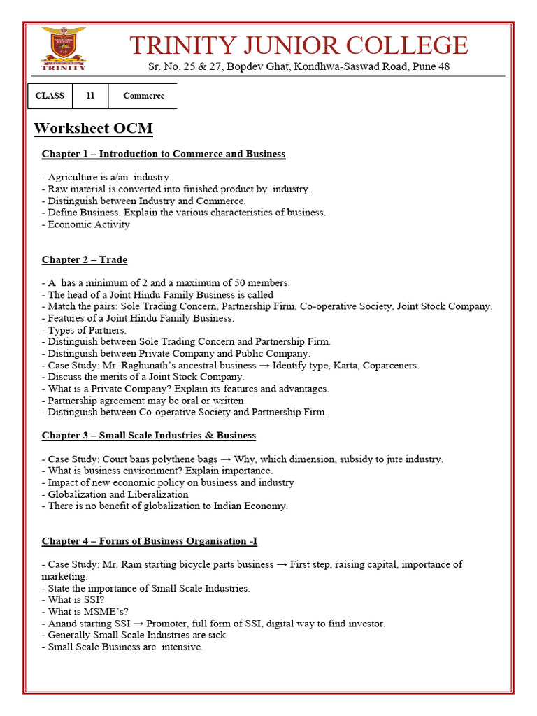 Ocm Worksheet | PDF | Business | Retail
