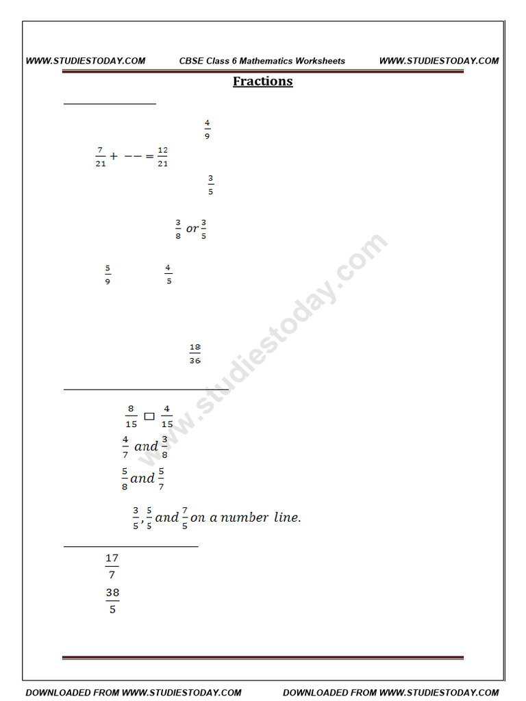 Fractions PT2 Worksheet 251217 205406 | PDF | Algebra | Mathematical ...