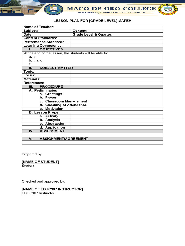 Sample Lesson Plan | PDF