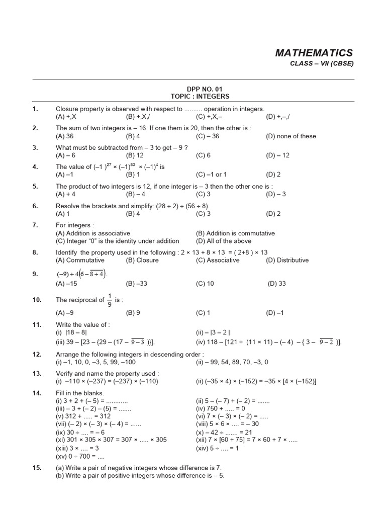 Class VII | PDF