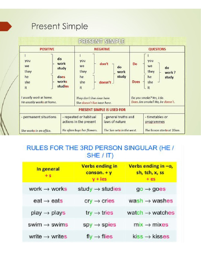 Present Simple 5 Form | PDF