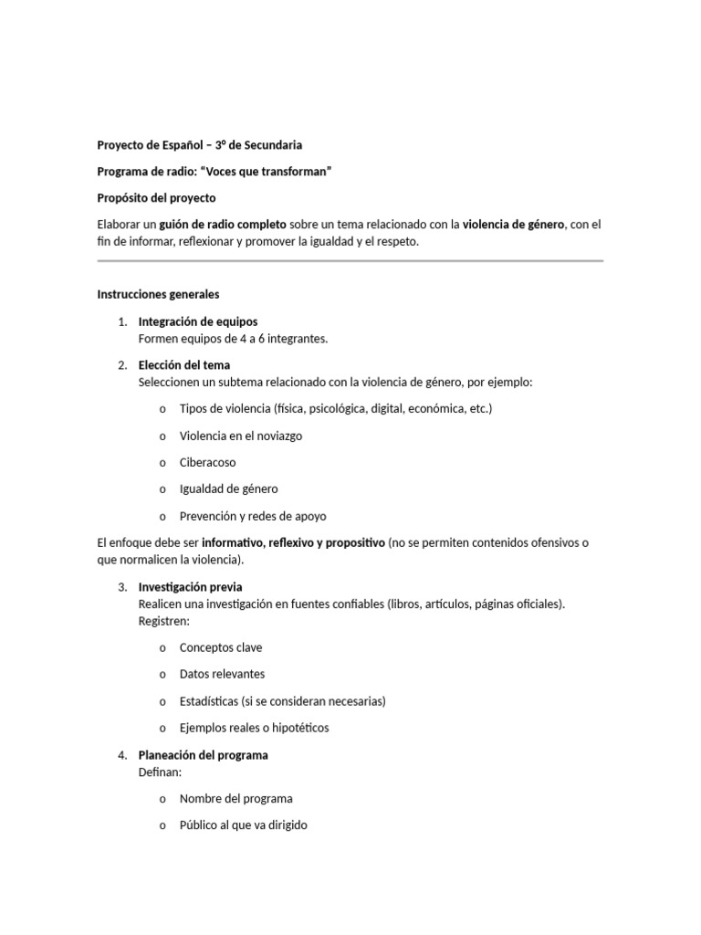 Proyecto de Español T2 | PDF | Radiodifusión