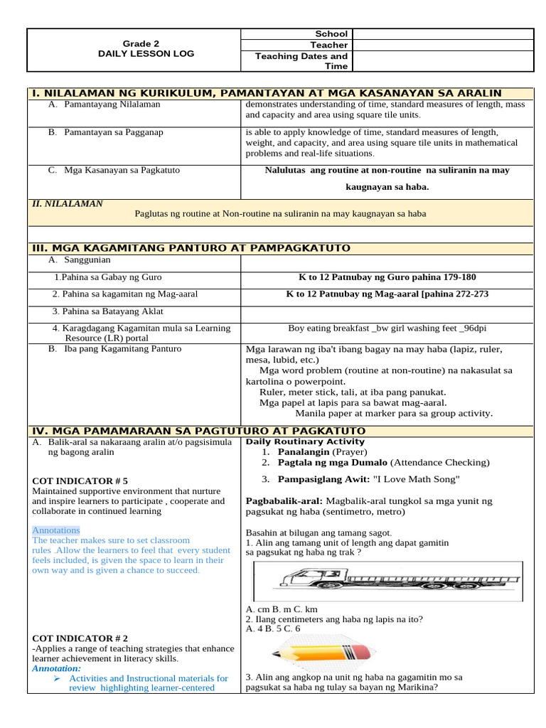 Cot 4 Math 2 | PDF