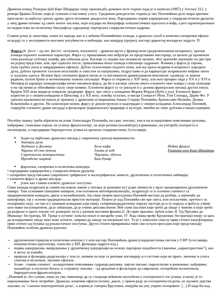 Развојни Пут Боре Шнајдера | PDF