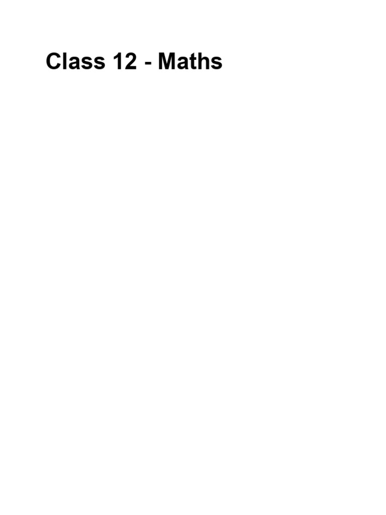 Class 12 - Maths | PDF