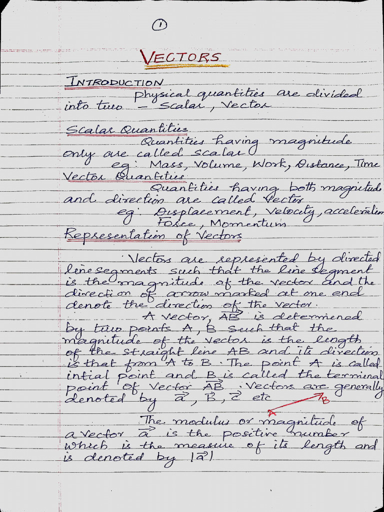 Vector Notes PDF 1 | PDF