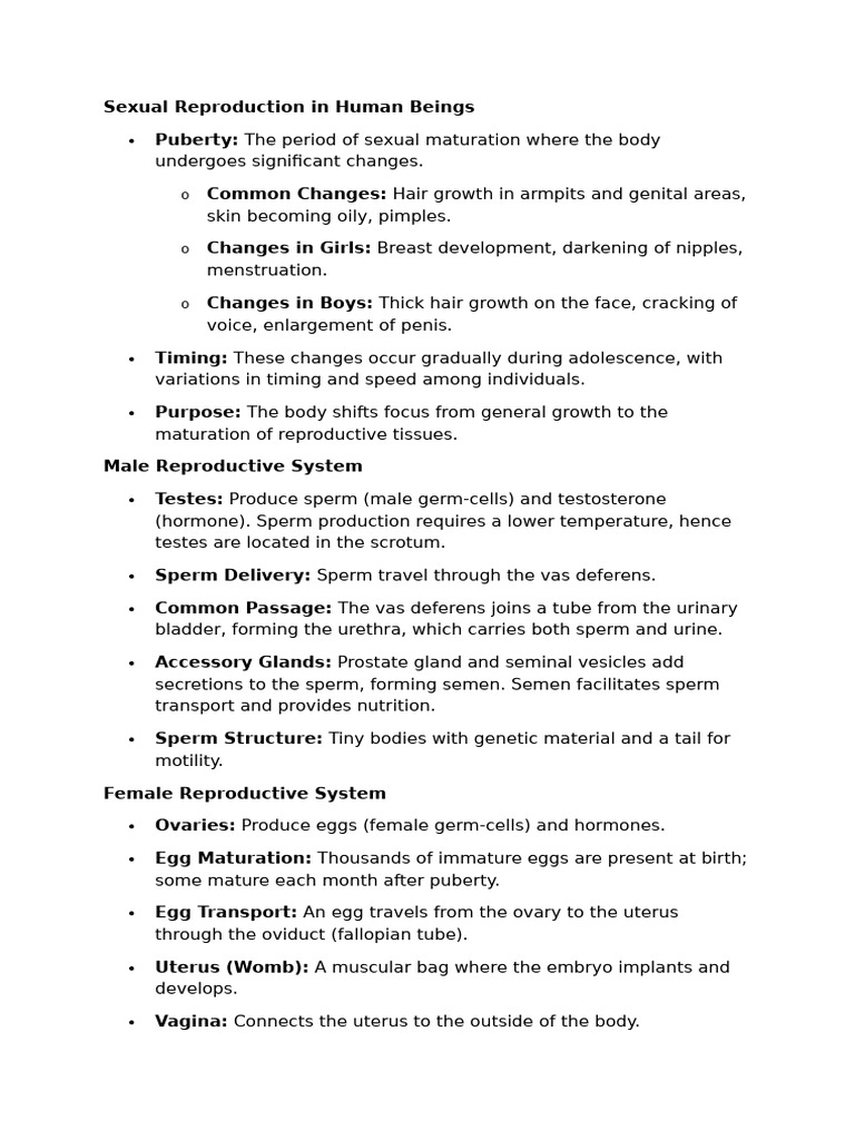 Sexual Reproduction in Human Beings | PDF | Reproductive System | Uterus