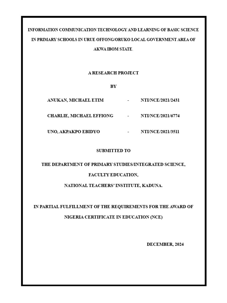 Ict and Learning of Elementary Science | PDF | Methodology | Scientific ...
