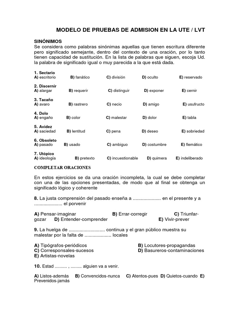 UTE Examen 284229877 Modelo Ute | PDF