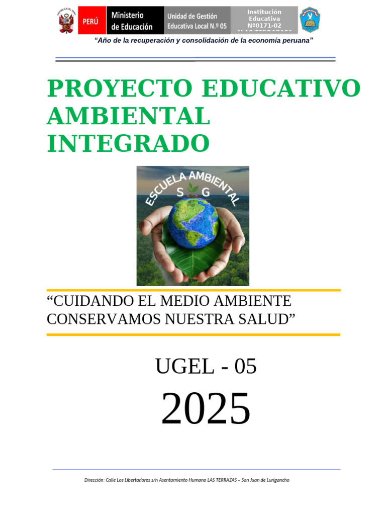 Proyecto Educativo Ambiental Integrado 2025 (Paei) | PDF | Reciclaje ...