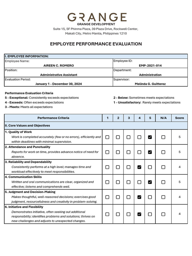 Performance Evaluation Tool-Final | PDF | Customer Relationship ...