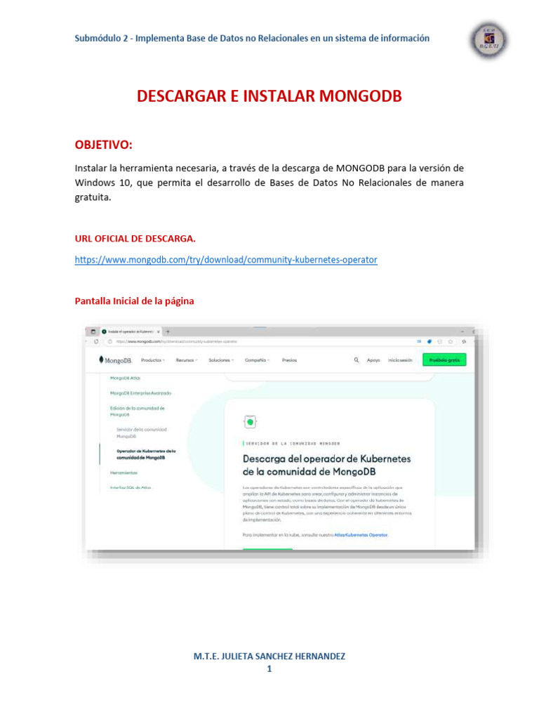 Pasos para Instalar Mongodb | PDF | Mongo Db | Bases de datos