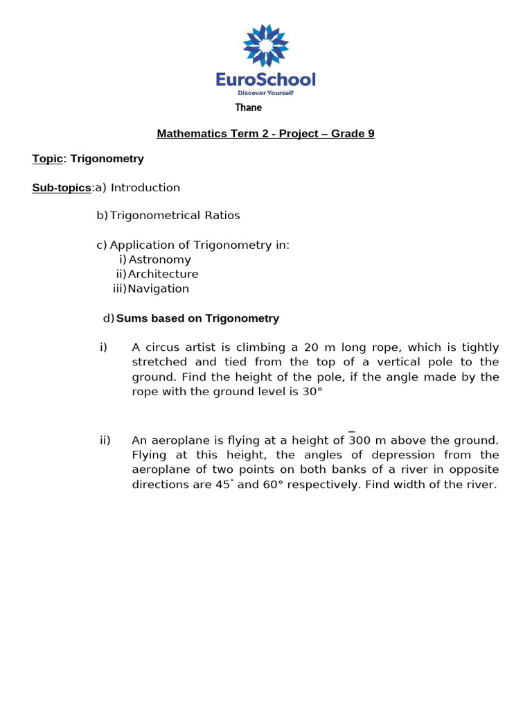 Grade9Term2mathproject20252026 | PDF