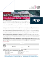 North West Olympic Programme: Doing Business in The UAE - 26th July 2012