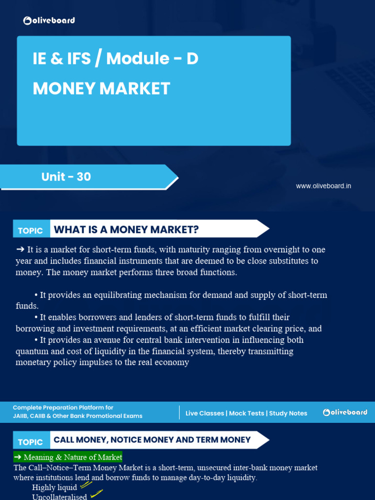 Module_D_-_Money_Markets_1768706632====1771257122841=OB | PDF ...