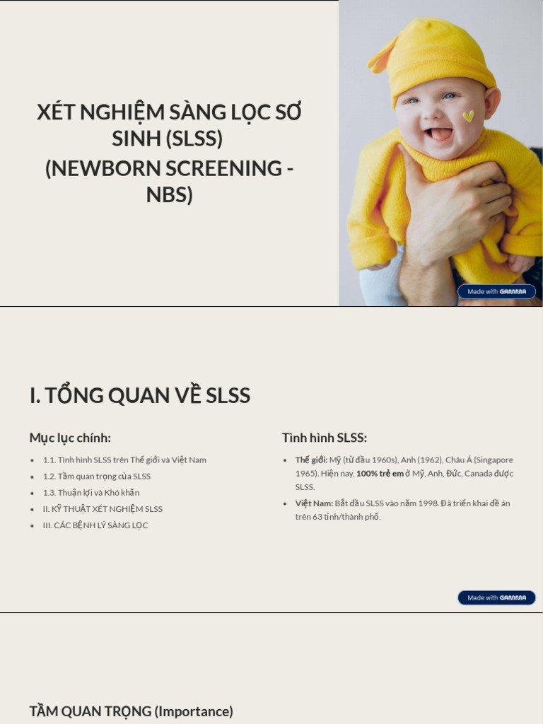 Xet Nghiem Sang Loc So Sinh Slss Newborn Screening Nbs | PDF