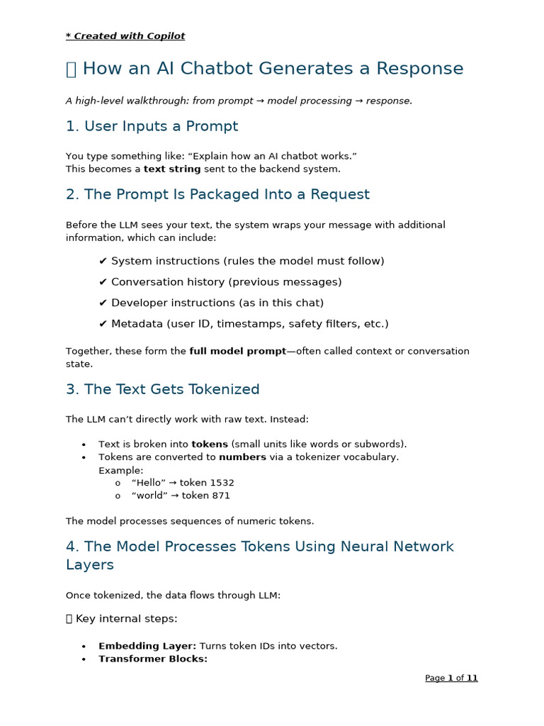 How An AI Chatbot Generates A Response - RAG - MCP | PDF | Computing ...
