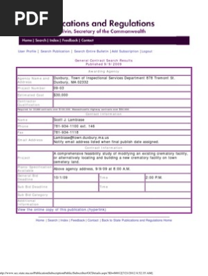Crematory 20090909 General Contract Detail